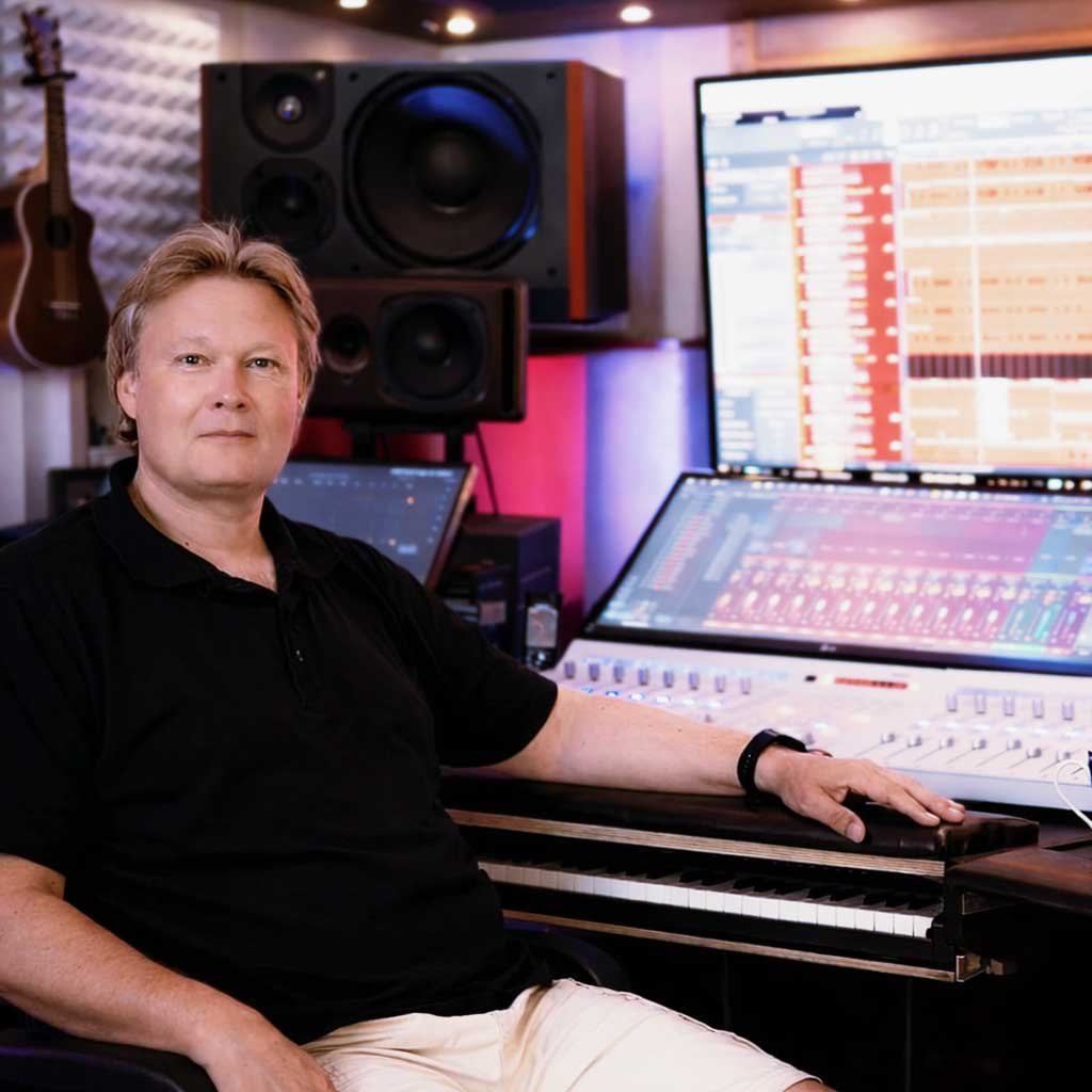 Jürgen Baumgart Portrait im Tonstudio - VDM Tonmeister Mainz